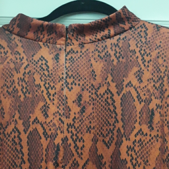 Eloquii The Hendrix Burnt Orange Sleek Snakeskin Print Bodycon  Cutout D… - Picture 10 of 10